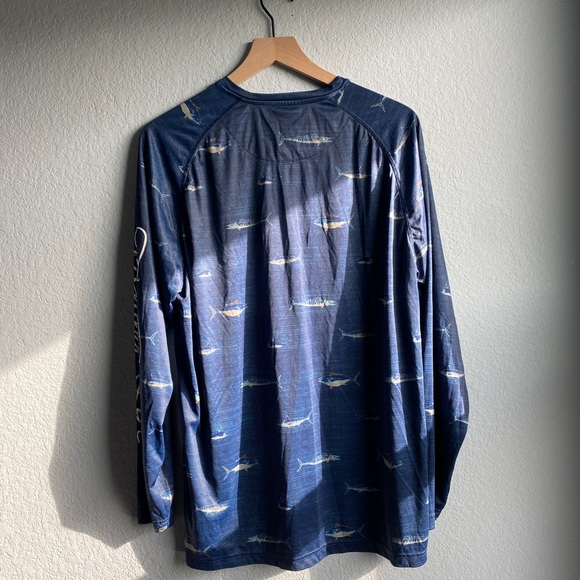 Fishing Life Sunproof Long Sleeve Dark Blue Large - New - Picture 2 of 8